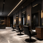 Không gian salon hiện đại tông tối