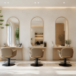 Không gian salon tối giản sáng màu