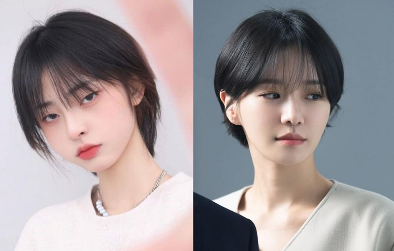 Tóc tomboy mái thưa mang đến diện mạo trẻ trung, đáng yêu và phù hợp với phong cách Hàn Quốc.